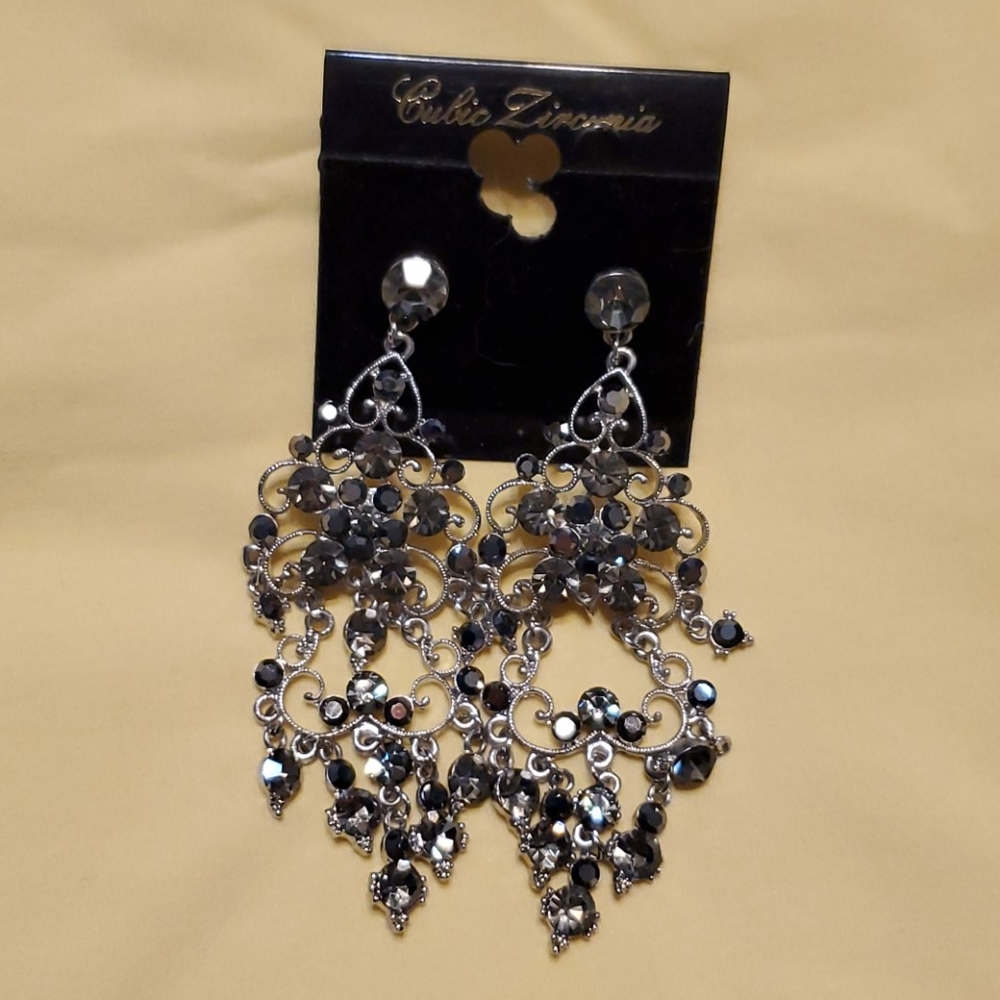 New Cubic Zirconia Dangle Earrings